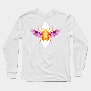 Bright low poly scarab Long Sleeve T-Shirt